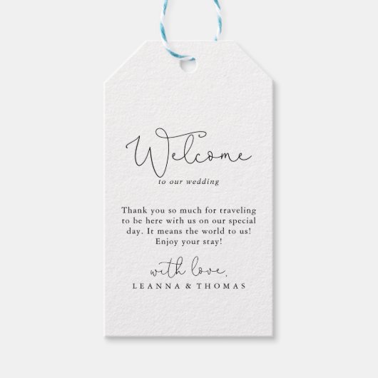 Étiquettes-cadeau Mariage de calligraphie simple élégant (Devant)