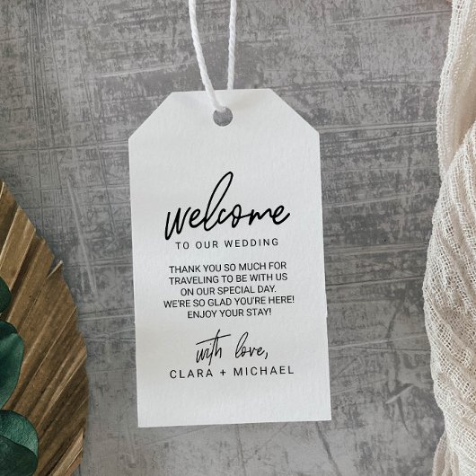 Étiquettes-cadeau Mariage de calligraphie Whimsical Bienvenue
