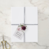 Étiquettes-cadeau Mariage de charme botanique rose et prune (Avec de la ficelle)