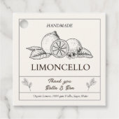 Étiquettes Cadeau Mariage de citron moderne Limoncello bouteille (Devant)