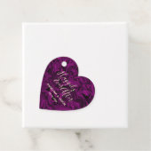 Étiquettes Cadeau Mariage de coeur pourpre (En situation)