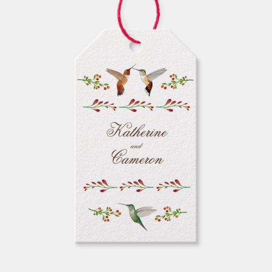 Étiquettes-cadeau Mariage de colibri (Devant)