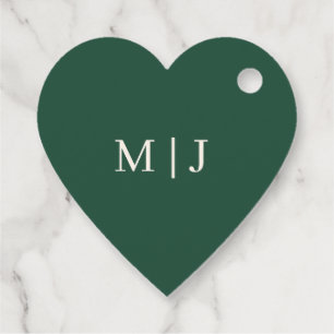 Étiquettes Cadeau Mariage de corgis fantaisistes - Vert foncé Evergr