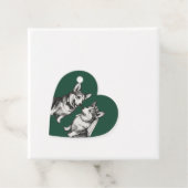 Étiquettes Cadeau Mariage de corgis fantaisistes - Vert foncé Evergr (En situation)