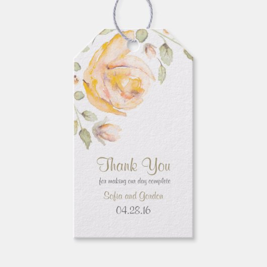 Étiquettes-cadeau Mariage de couleur Rose d'aquarelle (Devant)