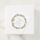 Étiquettes Cadeau Mariage de courme d'olive rustique aquarelle (En situation)
