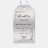 Étiquettes-cadeau Mariage de décoration en argent (Devant)