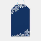 Étiquettes-cadeau Mariage de dentelle bleu marine (Dos)