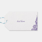 Étiquettes-cadeau Mariage de dentelle ultra violet moderne (Dos Horizontal)