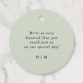 Étiquettes Cadeau Mariage de feuille de banane tropicale moderne (Dos)