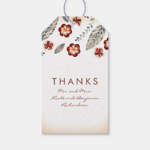 Étiquettes-cadeau Mariage de fleurs de plage tropicales