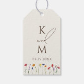 Étiquettes-cadeau Mariage de fleurs Fleur sauvage de Monogramme colo (Devant)