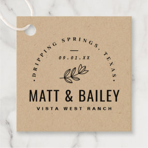 Étiquettes Cadeau Mariage de fleurs modernes Monogramme Merci