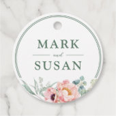 Étiquettes Cadeau Mariage de fleurs Pink Peonies (Devant)