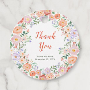 Étiquettes Cadeau Mariage de fleurs printanières