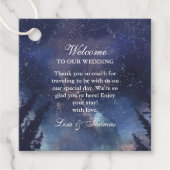 Étiquettes Cadeau Mariage de forêt de nuit étoilée (Devant)