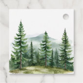 Étiquettes Cadeau Mariage de forêt de pins rustiques (Dos)