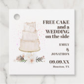 Étiquettes Cadeau Mariage De Gâteau Gratuit Sur Le Side Texte Brown  (Devant)