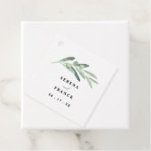 Étiquettes Cadeau Mariage de la branche d'olivier rustique (En situation)