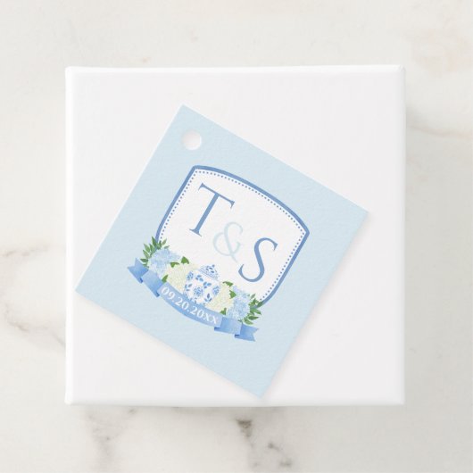 Étiquettes Cadeau Mariage de la crête Monogram Jar intemporel (En situation)