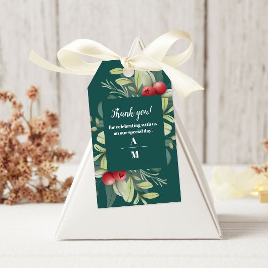 Étiquettes-cadeau Mariage de la verdure de Noël