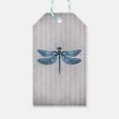 Étiquettes-cadeau Mariage de libellules à bijoux bleu (Dos)
