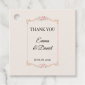 Étiquettes Cadeau Mariage de Luxe Rococo (Devant)