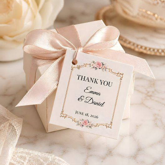 Étiquettes Cadeau Mariage de Luxe Rococo