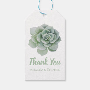 Étiquettes-cadeau Mariage de Merci de Cactus Succulent Vert Mint
