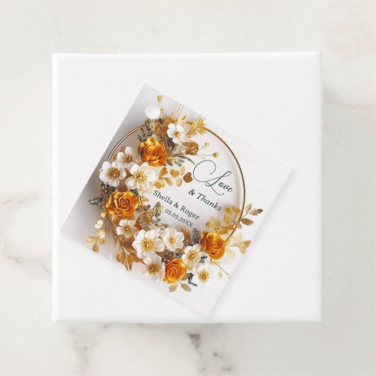 Étiquettes Cadeau Mariage de Merci de de couronne d'or (En situation)