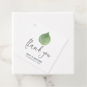 Étiquettes Cadeau Mariage de Merci de feuille Eucalyptus vert unique