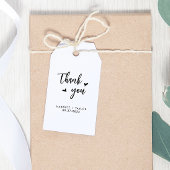 Étiquettes-cadeau Mariage de Merci de script de coeur simple et agré