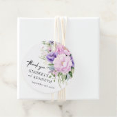 Étiquettes Cadeau Mariage de Merci Floral rose violet (En situation)
