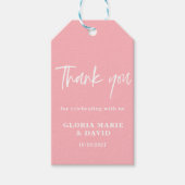 Étiquettes-cadeau Mariage de Merci rose (Devant)