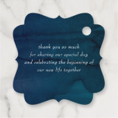 Étiquettes Cadeau Mariage de Merci rose et bleu marine (Dos)