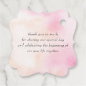 Étiquettes Cadeau Mariage de Merci rose et rose (Dos)