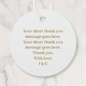 Étiquettes Cadeau Mariage de message Merci simple (Dos)