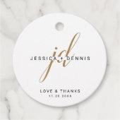 Étiquettes Cadeau Mariage de monogramme minimaliste moderne (Devant)
