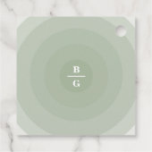 Étiquettes Cadeau Mariage de monogramme moderne Sage Green (Dos)