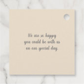 Étiquettes Cadeau Mariage de Noël beige or (Dos)