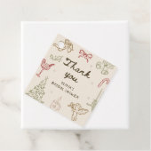 Étiquettes Cadeau Mariage de Noël dessiné à la main (En situation)