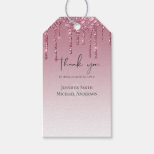 Étiquettes-cadeau MARIAGE de Parties scintillant rose BUDGET