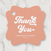 Étiquettes Cadeau Mariage de pêche d'été Merci (Devant)