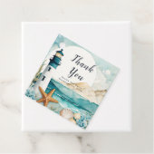 Étiquettes Cadeau Mariage de phare nautique (En situation)