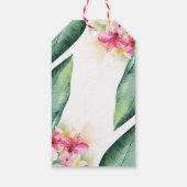 Étiquettes-cadeau Mariage de plage d'ananas aux fleurs tropicales (Dos)