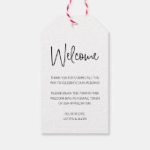 Étiquettes-cadeau Mariage de poche de bienvenue moderne (Dos)