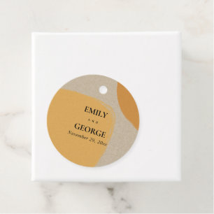 ÉTIQUETTES CADEAU MARIAGE DE POINTE MODERNE ABSTRAIT SOFT KRAFT ORAN