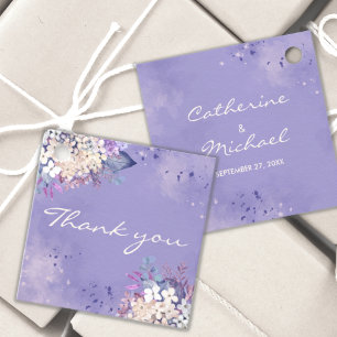 Étiquettes Cadeau Mariage de printemps floral aquarelle lavande roma