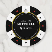 Étiquettes Cadeau Mariage de puces de poker (Devant)