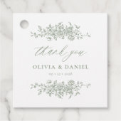 Étiquettes Cadeau Mariage de réception Victoria Floral Sage Green (Devant)